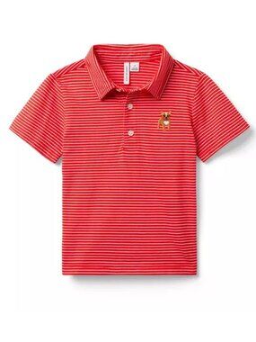 Janie and Jack French Bulldog Striped Polo Shirt – Size 2T